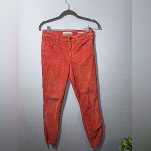 Abercrombie & Fitch Women's Mid-Rise Super Skinny Corduroy Jeans Size 27 Pink